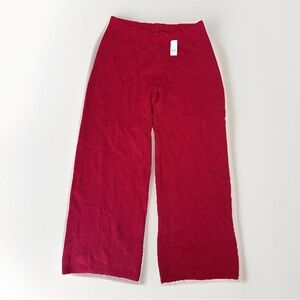 NWT GAP WOMENS WIDE-LEG PANTS RED Cozy Soft Sz Medium